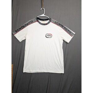 Ecko Unltd Shirt Mens Size Large White Rhino Graphic Cotton Short Sleeve